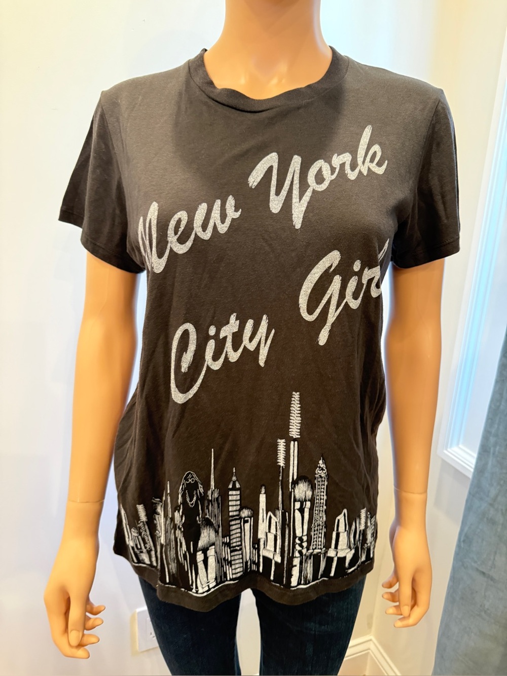Black Lauren Moshi New York City Girl Graphic Tee Size S